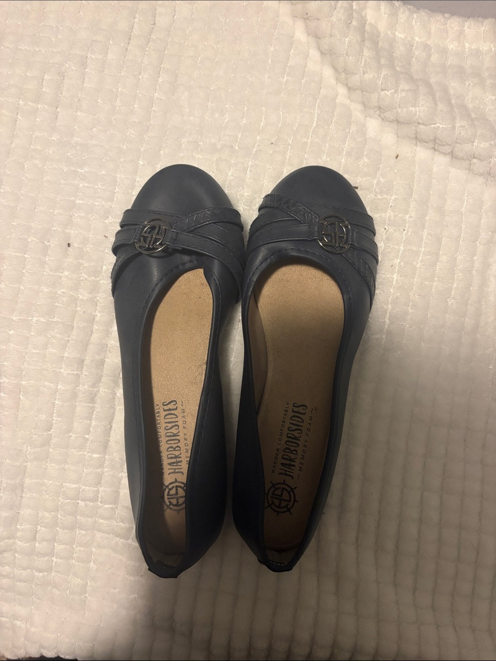 Navy Flats with Logo Accent